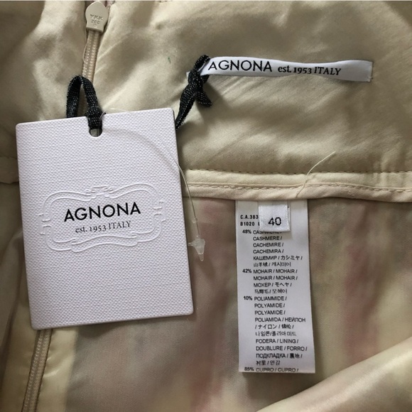 NWT Agnona Italy Cashmere Mohair Blend Striped Skirt Designer - Picture 7 of 8
